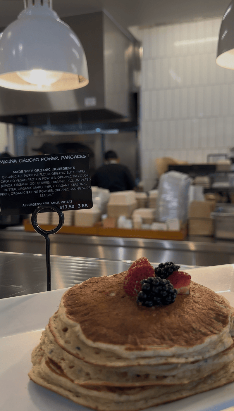 Chocho Power Pancakes — Now available the Erewhon Hot Bar