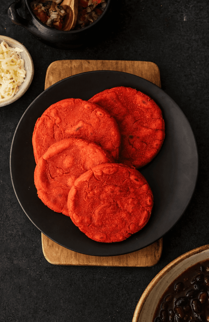 High-Protein Beet Arepas — Corn + Chocho